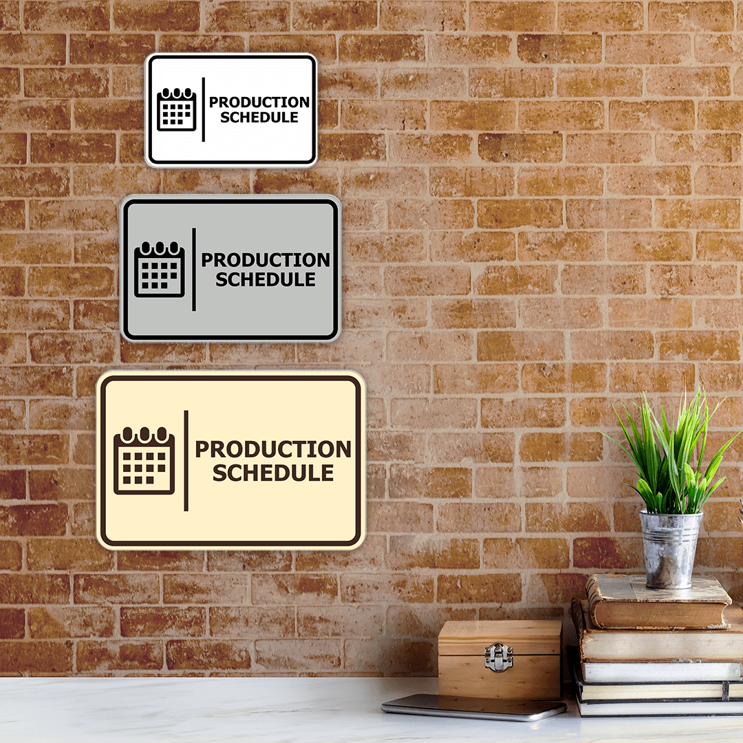 Signs ByLITA Classic Framed Production Schedule Door or Wall Sign Easy Installation | Health And Safety | Building And Hospitality Signs