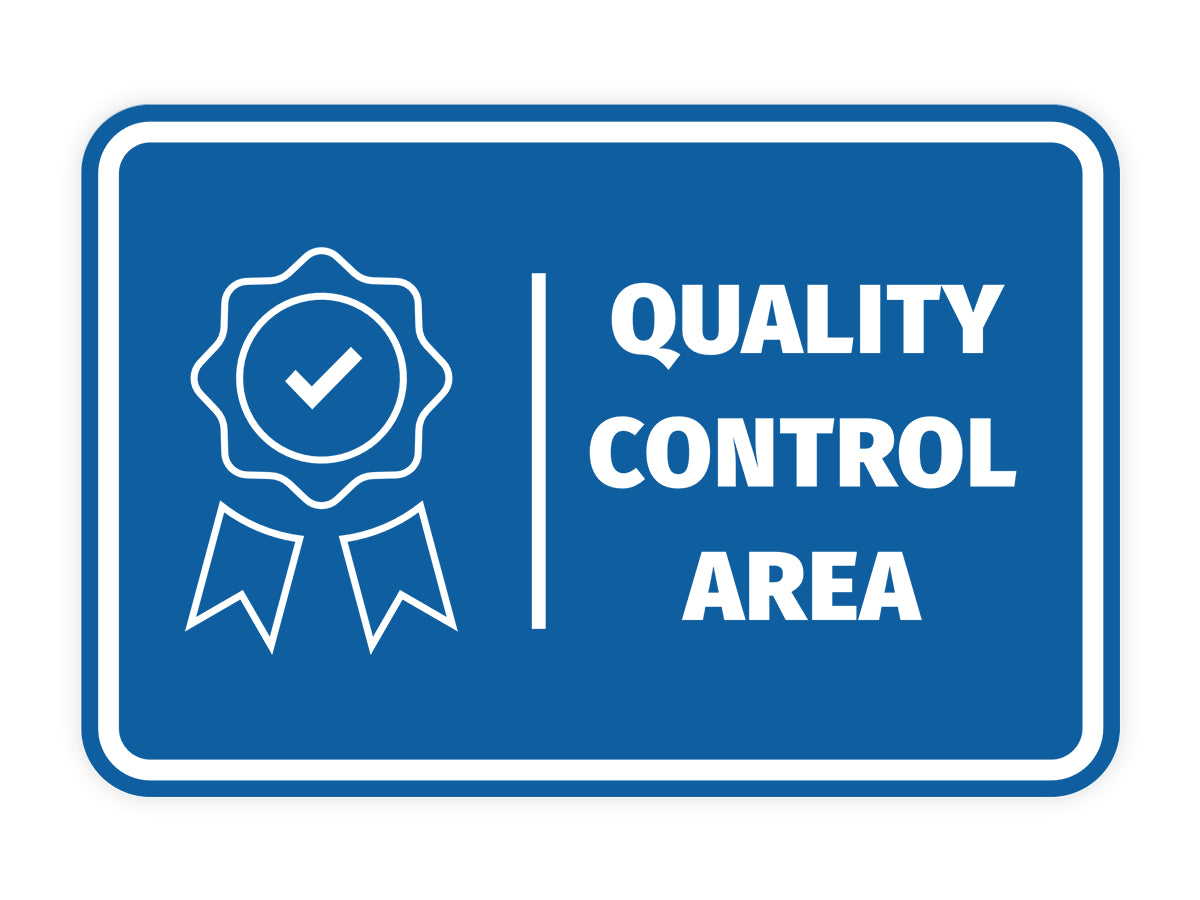 Signs ByLITA Classic Framed Quality Control Area Door or Wall Sign Easy Installation | Health And Safety | Building And Hospitality Signs