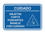 Signs ByLITA Classic Framed Cuidado Objetos Corto Punzantes Maneje con cuidado Door or Wall Sign Easy Installation | Health And Safety | Building And Hospitality