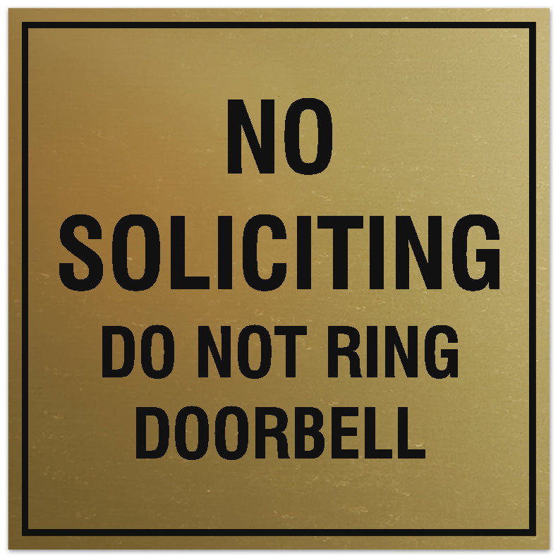 Signs ByLITA Square No Soliciting Do Not Ring Doorbell Sign - Easy Installation | Durable Material