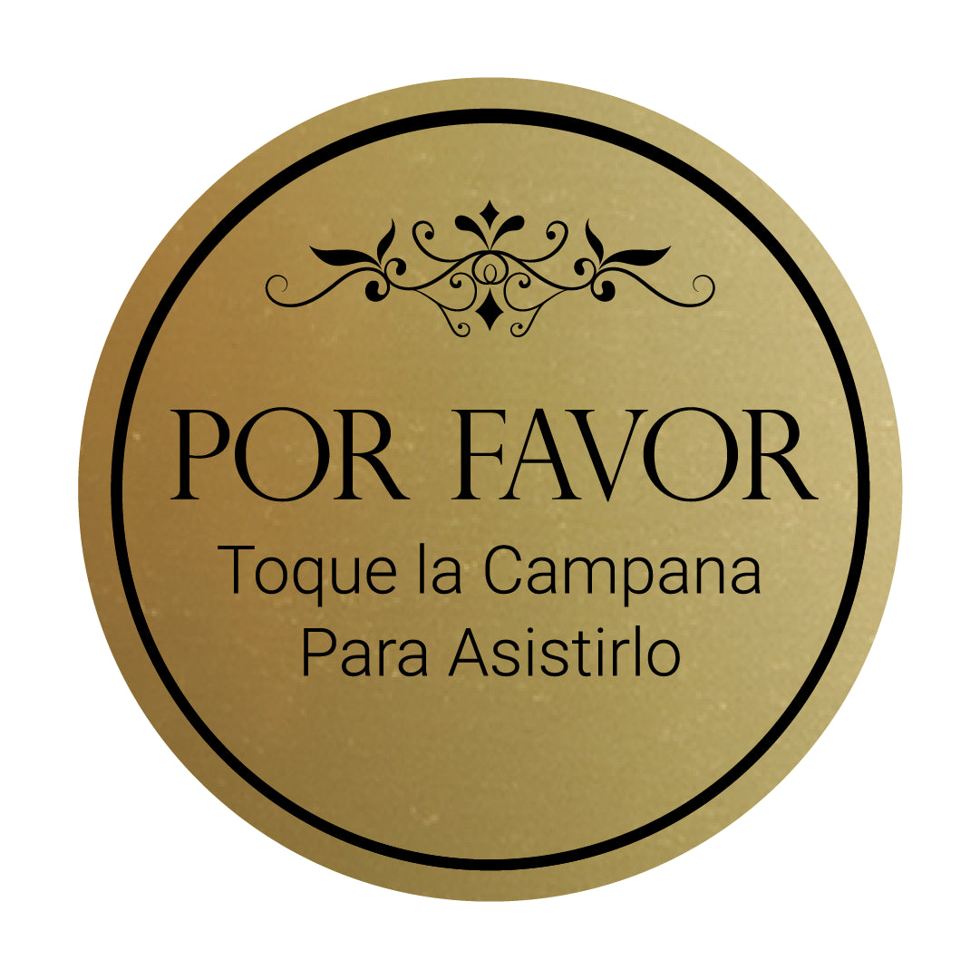 Signs ByLITA Circle Por Favor Toque la Campana Para Asistirlo Wall or Door Sign