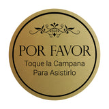 Signs ByLITA Circle Por Favor Toque la Campana Para Asistirlo Wall or Door Sign