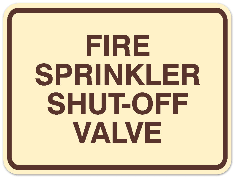 Signs ByLITA Classic Framed Fire Sprinkler Shut Off Sign - Easy Installation | Durable Wall or Door