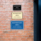Signs ByLITA Classic Framed Reporter's Area. Do Not Approach Without Permission Door or Wall Sign Durable ABS Plastic | Laser Engraved | Easy Installation | Courtroom