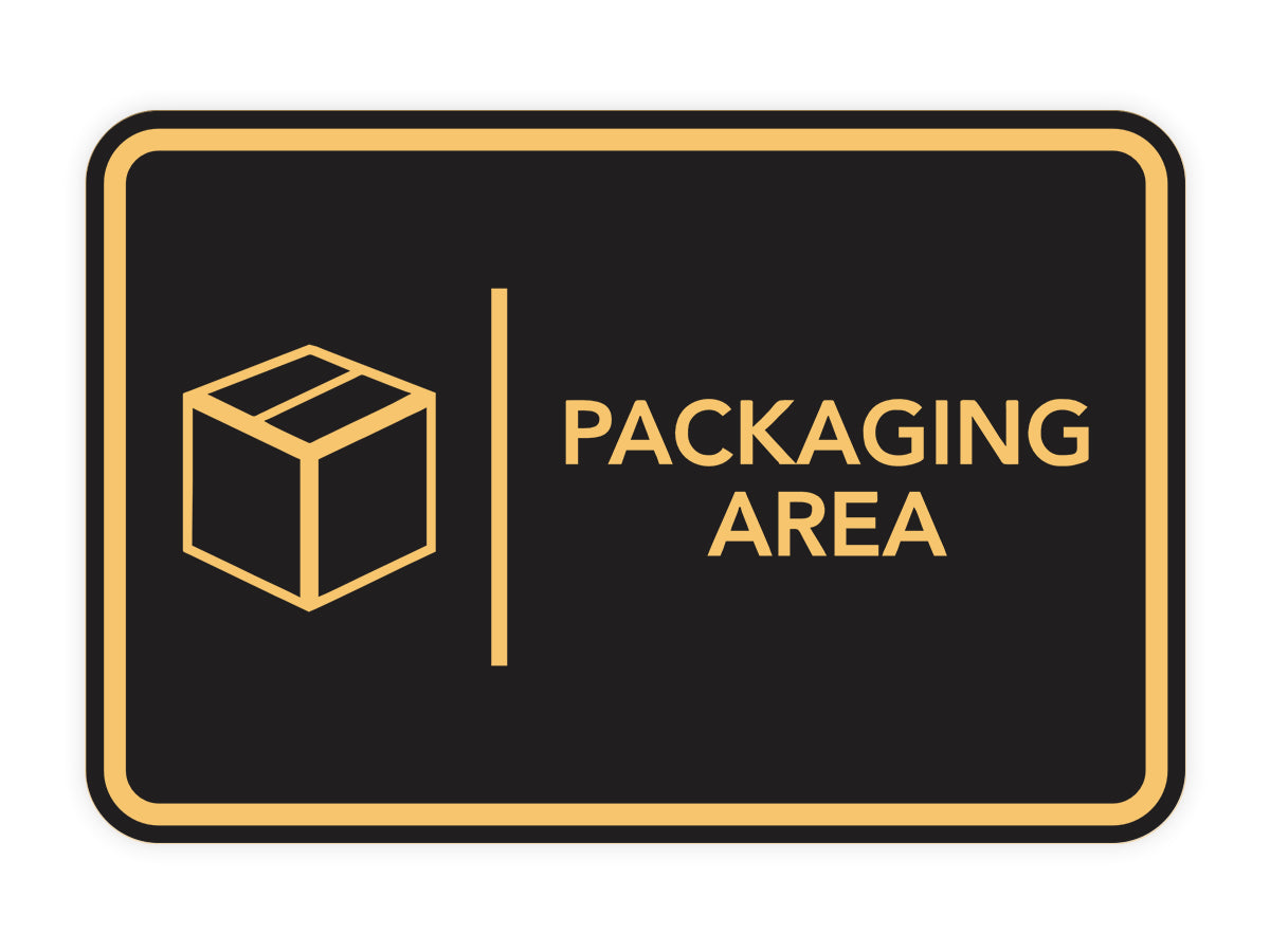 Signs ByLITA Classic Framed Packaging Area Door or Wall Sign Easy Installation | Health And Safety | Building And Hospitality Signs