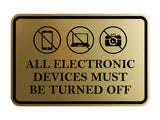 Signs ByLITA Classic Framed All Electronic Devices Must Be Turned Off Door or Wall Sign Durable ABS Plastic | Laser Engraved | Easy Installation | Courtroom