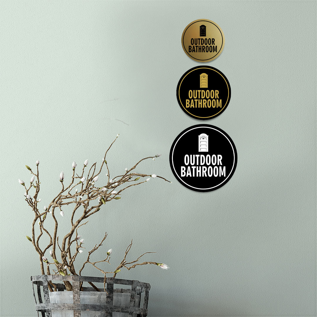 Signs ByLITA Circle Outdoor Bathroom Wall or Door Sign