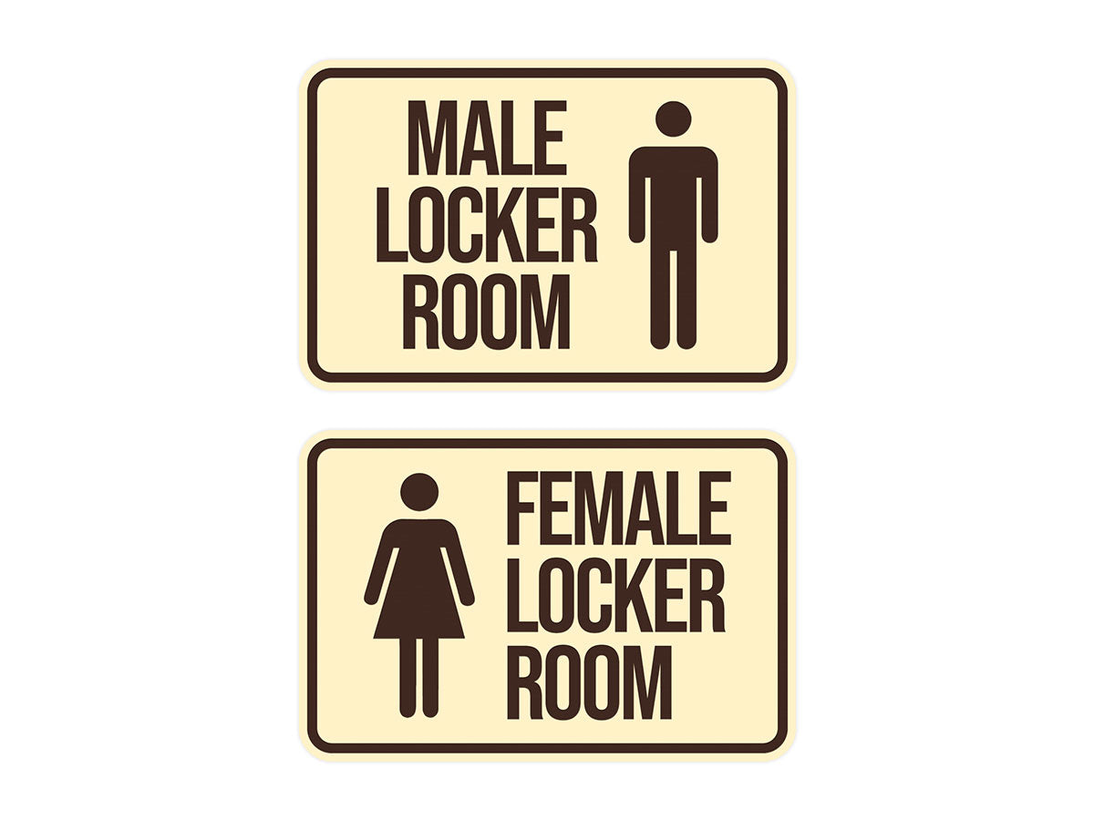 Signs ByLITA Classic Framed Male and Female Locker Room Wall or Door Sign