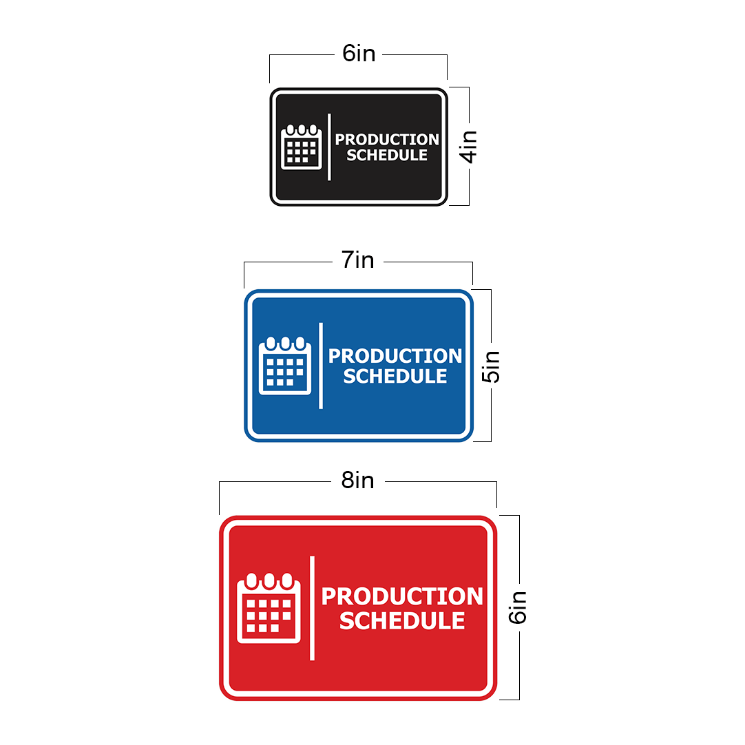 Signs ByLITA Classic Framed Production Schedule Door or Wall Sign Easy Installation | Health And Safety | Building And Hospitality Signs
