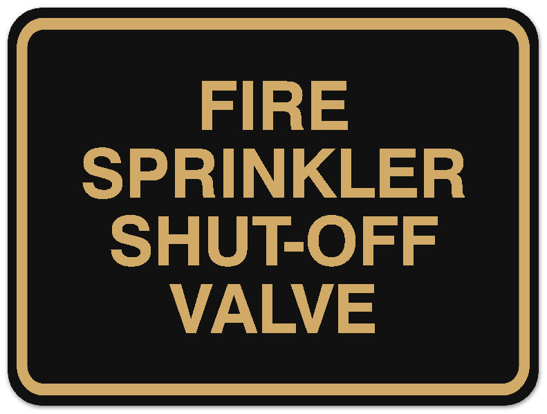 Signs ByLITA Classic Framed Fire Sprinkler Shut Off Sign - Easy Installation | Durable Wall or Door