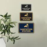 Signs ByLITA Classic Framed Sanitation Station Door or Wall Sign Easy Installation | Health And Safety | Building And Hospitality Signs