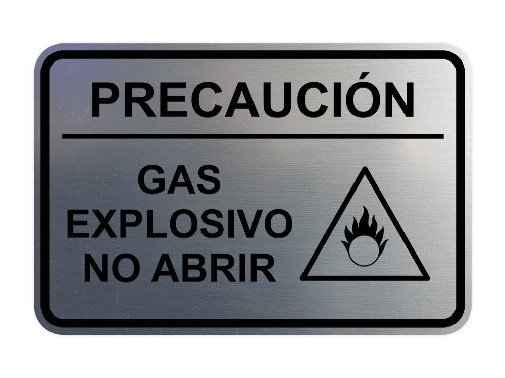 Signs ByLITA Classic Framed Precaución Gas Explosivo - No Abrir Door or Wall Sign Easy Installation | Health And Safety | Building And Hospitality