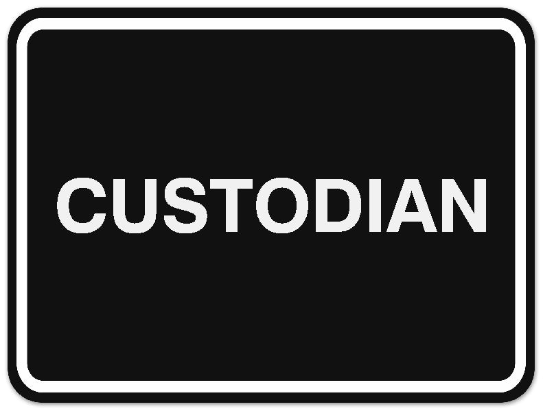 Signs ByLITA Classic Framed Custodian Sign - Easy Installation | Durable Wall or Door Sign