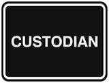 Signs ByLITA Classic Framed Custodian Sign - Easy Installation | Durable Wall or Door Sign