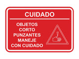 Signs ByLITA Classic Framed Cuidado Objetos Corto Punzantes Maneje con cuidado Door or Wall Sign Easy Installation | Health And Safety | Building And Hospitality