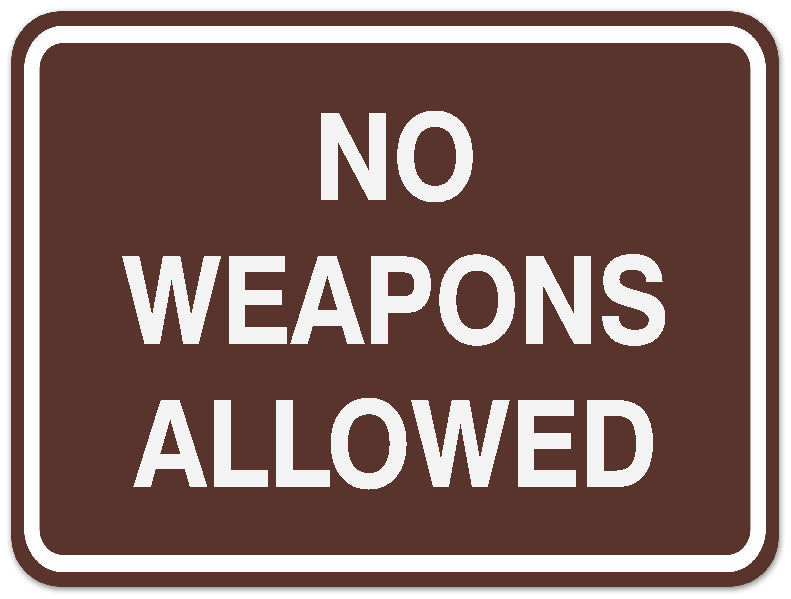 Signs ByLITA Classic Framed NO WEAPONS ALLOWED Door or Wall Sign Durable ABS Plastic | Laser Engraved | Easy Installation | Elegant Design