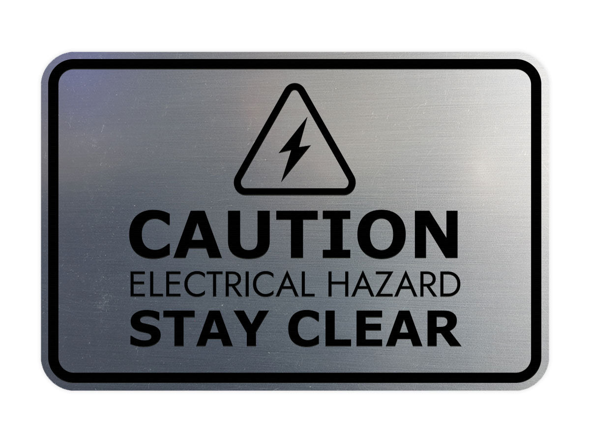 Signs ByLITA Classic Framed Caution: Electrical Hazard - Stay Clear Door or Wall Sign Easy Installation | Health And Safety | Building And Warning Signs