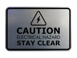 Signs ByLITA Classic Framed Caution: Electrical Hazard - Stay Clear Door or Wall Sign Easy Installation | Health And Safety | Building And Warning Signs