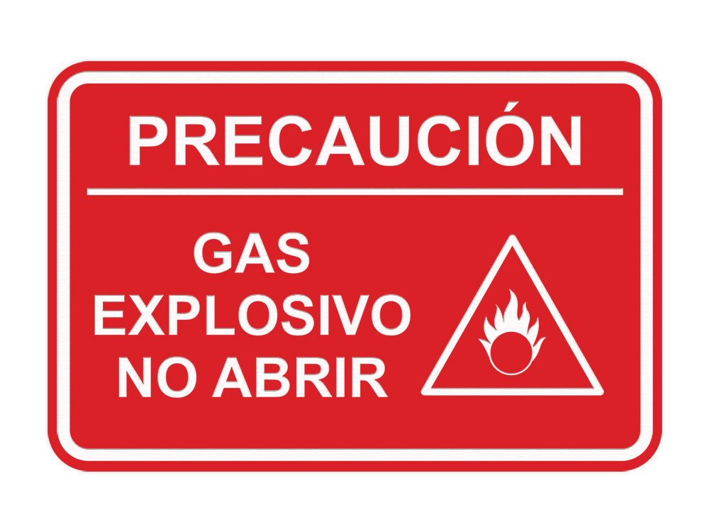 Signs ByLITA Classic Framed Precaución Gas Explosivo - No Abrir Door or Wall Sign Easy Installation | Health And Safety | Building And Hospitality