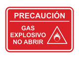 Signs ByLITA Classic Framed Precaución Gas Explosivo - No Abrir Door or Wall Sign Easy Installation | Health And Safety | Building And Hospitality