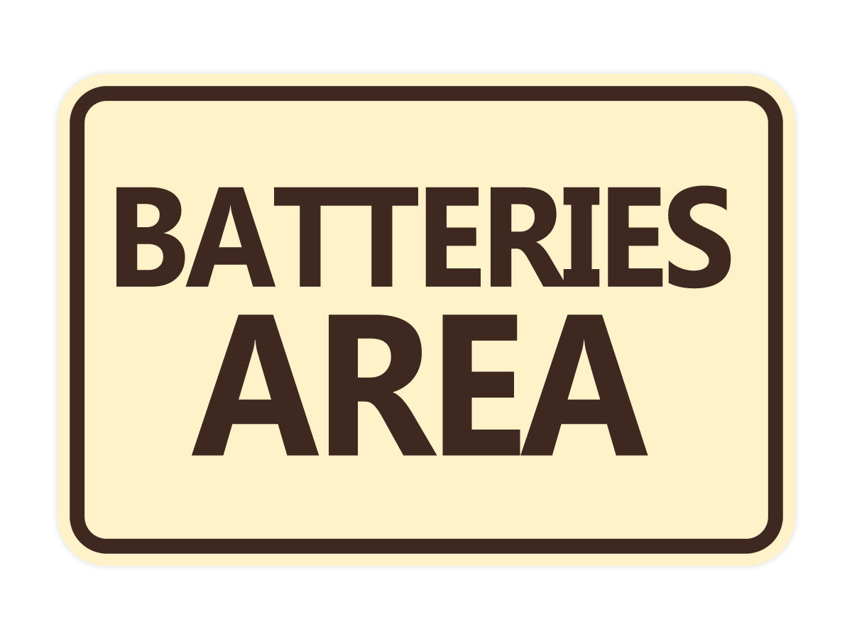 Signs ByLITA Classic Framed Batteries Area Wall or Door Sign
