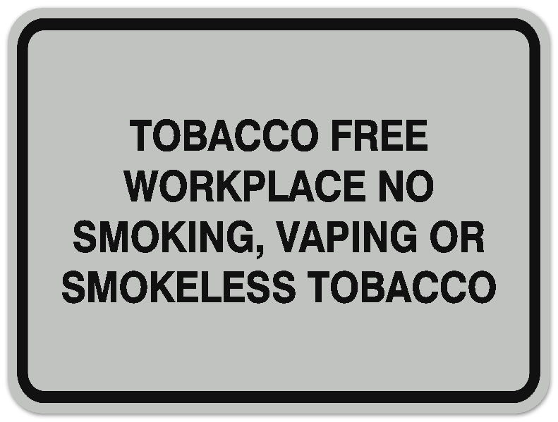 Signs ByLITA Classic Framed TOBACCO FREE WORKPLACE NO SMOKING, VAPING OR SMOKELESS TOBACCO Door or Wall Sign Durable ABS Plastic | Laser Engraved | Easy Installation | Elegant Design