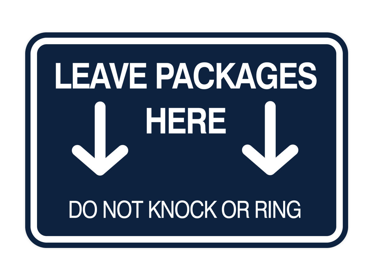 Signs ByLITA Classic Framed Leave Packages Here Do not Knock or Ring Entrance Wall or Door Sign