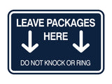 Signs ByLITA Classic Framed Leave Packages Here Do not Knock or Ring Entrance Wall or Door Sign