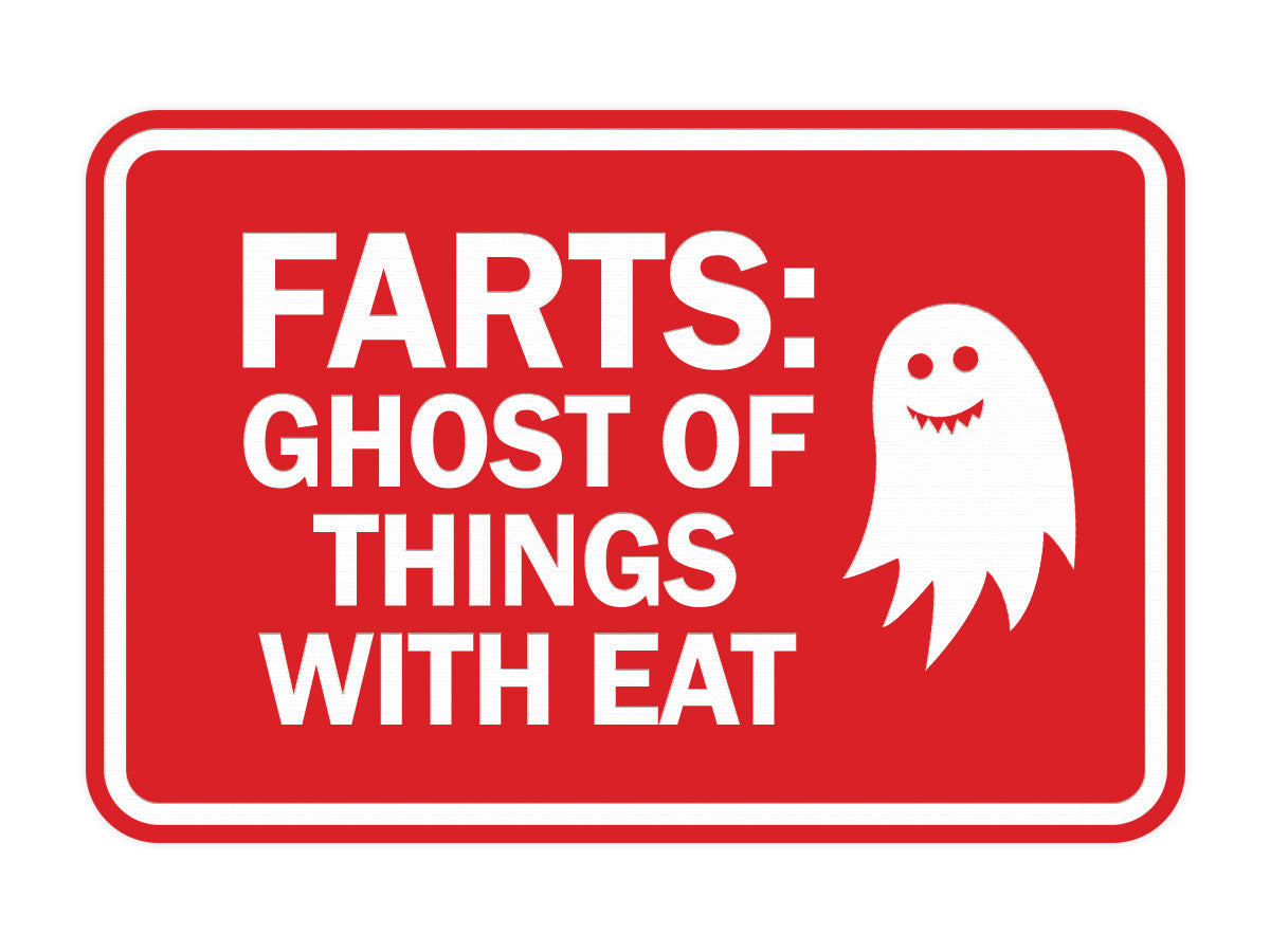 Signs ByLITA Classic Framed Farts: Ghost Of Things With Eat Wall or Door Sign
