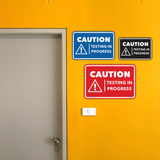 Signs ByLITA Classic Framed Caution Testing In Progress Door or Wall Sign Easy Installation | Health And Safety | Building And Hospitality Signs