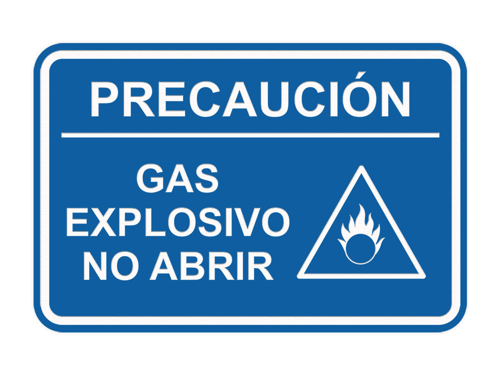 Signs ByLITA Classic Framed Precaución Gas Explosivo - No Abrir Door or Wall Sign Easy Installation | Health And Safety | Building And Hospitality
