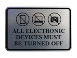 Signs ByLITA Classic Framed All Electronic Devices Must Be Turned Off Door or Wall Sign Durable ABS Plastic | Laser Engraved | Easy Installation | Courtroom