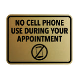 Signs ByLITA Classic Framed No Cell Phone Use During Your Appointment Wall or Door Sign | Easy Installation | Warning Business Signage