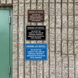 Signs ByLITA Classic Framed Parking Lot Notice: We Accept No Liability For Cars or Personal Property Damaged or Stolen On These Premises Door or Wall Sign Easy Installation | Warning Health & Safety | Office & Venues