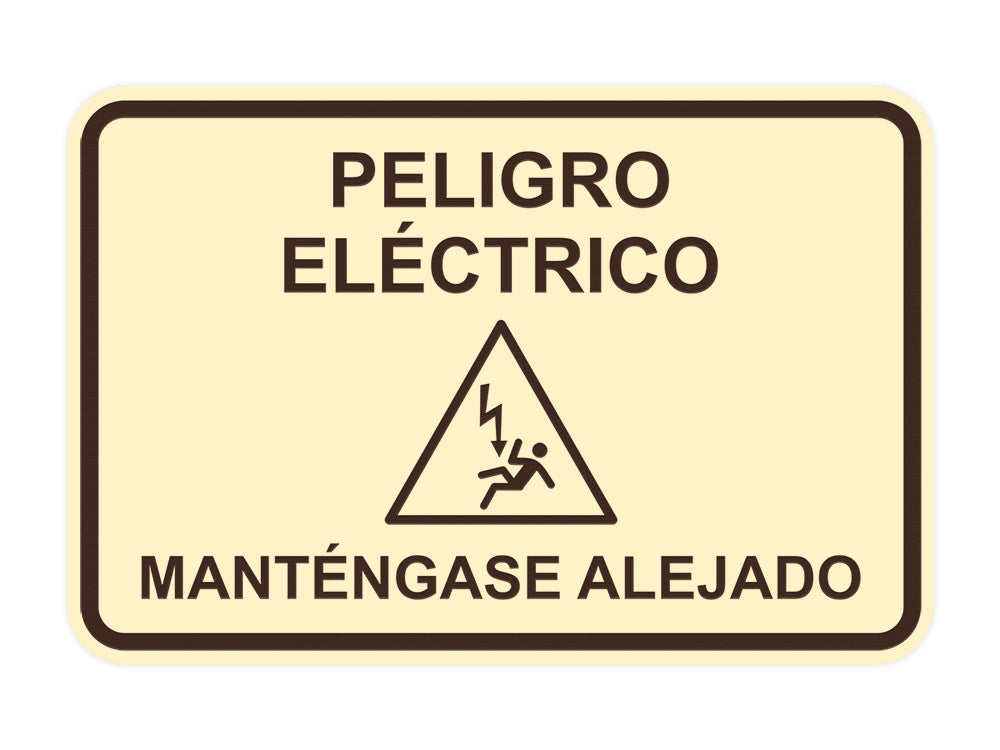 Signs ByLITA Classic Framed Peligro Eléctrico Manténgase Alejado Door or Wall Sign Easy Installation | Health And Safety | Building And Hospitality