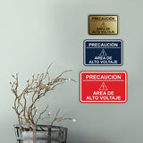 Signs ByLITA Classic Framed Precaución Area de Alto Voltaje Door or Wall Sign Easy Installation | Health And Safety | Building And Hospitality