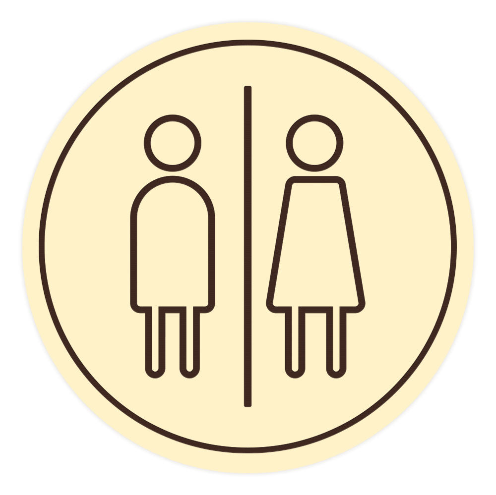 Signs ByLITA Circle Restroom Graphic Door or Wall Sign | Easy Installation | Durable Construction | Promote Health And Safety | Caution Warning Sign for Home, Business and Office Spaces