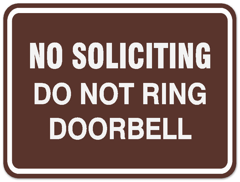 Signs ByLITA Classic Framed NO SOLICITING DO NOT RING DOORBELL Door or Wall Sign Durable ABS Plastic | Laser Engraved | Easy Installation | Elegant Design