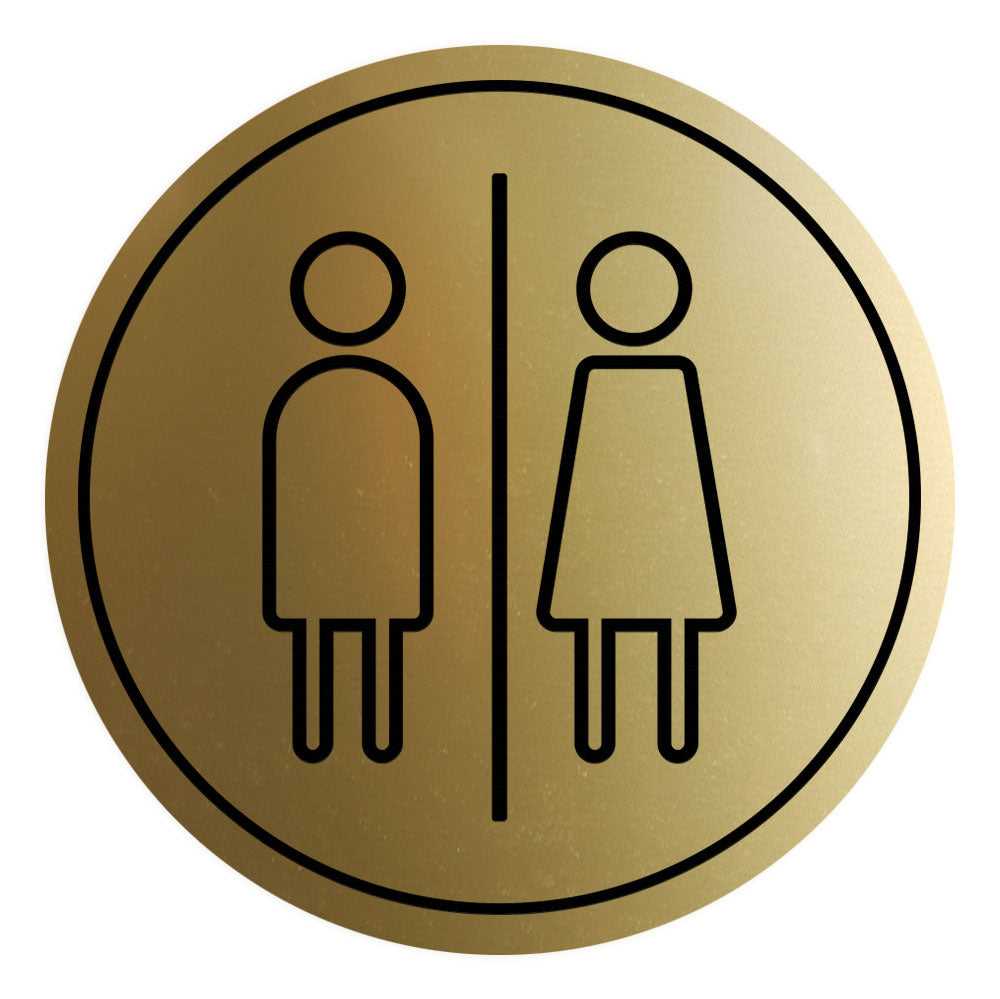 Signs ByLITA Circle Restroom Graphic Door or Wall Sign | Easy Installation | Durable Construction | Promote Health And Safety | Caution Warning Sign for Home, Business and Office Spaces
