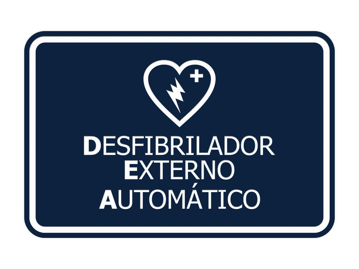 Signs ByLITA Classic Framed Desfibrilador Externo Automatico Door or Wall Sign