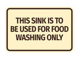 Signs ByLITA Classic Framed This Sink is to be Used for Food Washing Only Wall or Door Sign