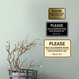 Signs ByLITA Classic Framed Please Help Us Conserve Water Avoid Excessive Use Thank You Door or Wall Sign | Eco-Friendly Home Signs