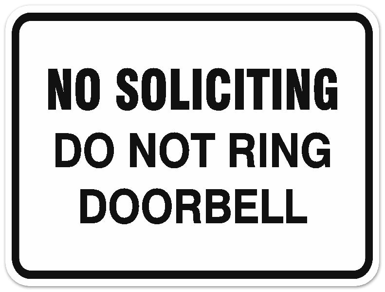 Signs ByLITA Classic Framed NO SOLICITING DO NOT RING DOORBELL Door or Wall Sign Durable ABS Plastic | Laser Engraved | Easy Installation | Elegant Design