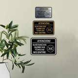 Signs ByLITA Classic Framed Atención Sustancias Químicas Tóxicas No entre Door or Wall Sign Easy Installation | Health And Safety | Building And Hospitality