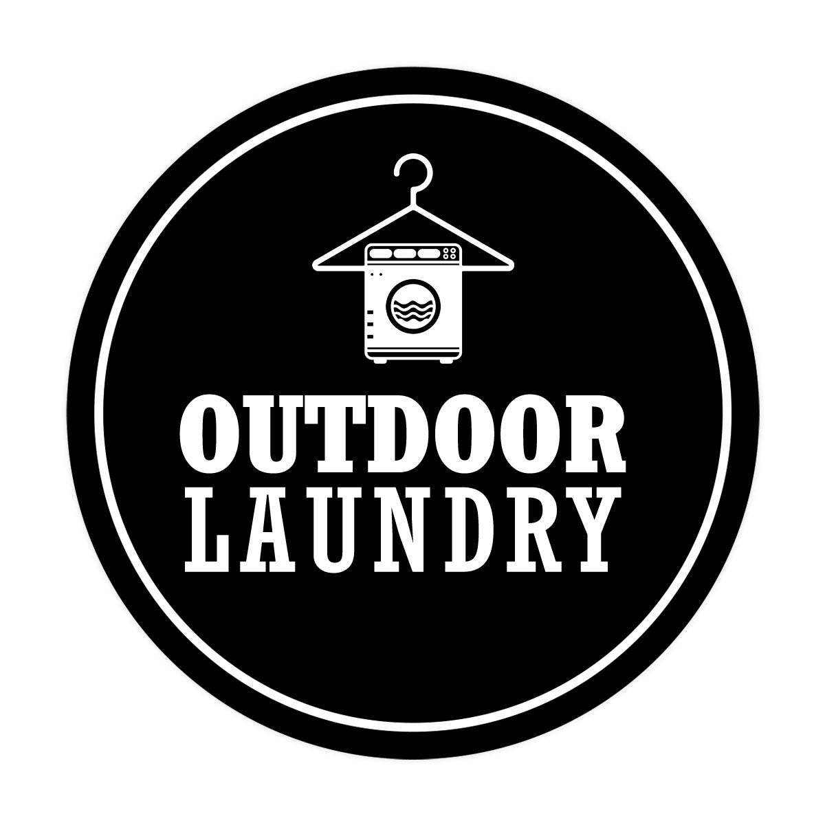 Signs ByLITA Circle Outdoor Laundry Wall or Door Sign