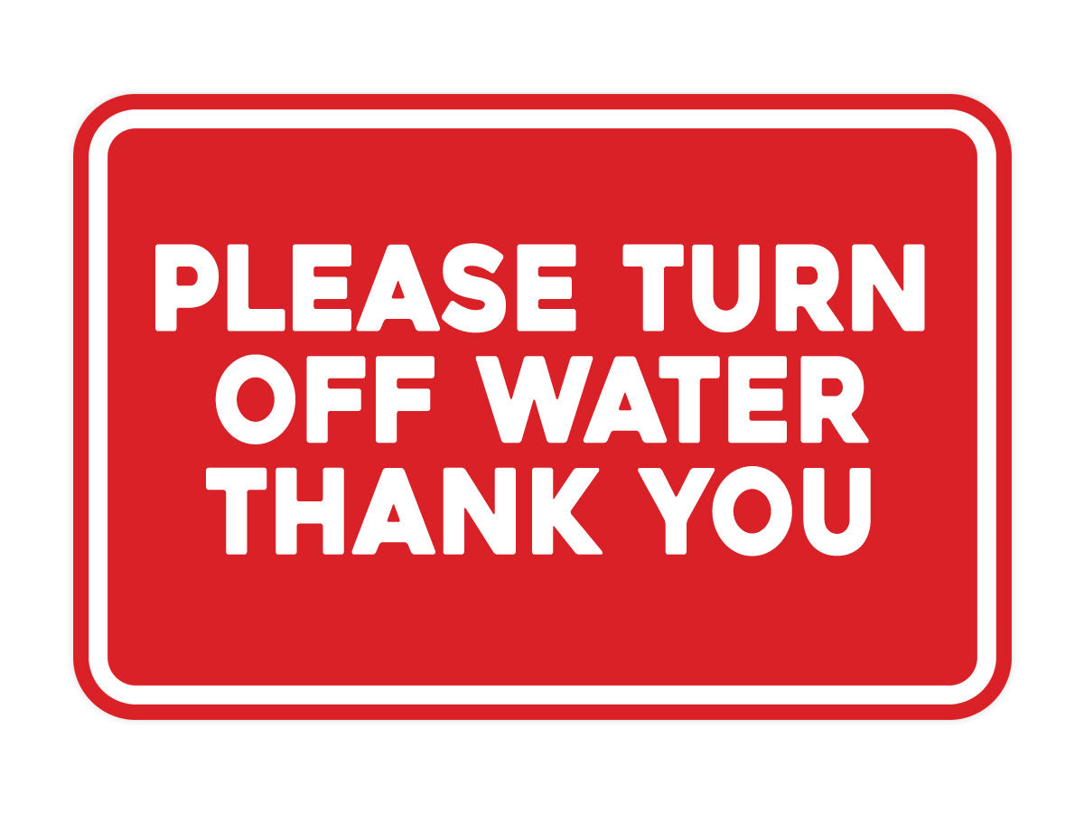 Signs ByLITA Classic Framed Please Turn Off Water Thank You Door or Wall Sign | Eco-Friendly Home Signs