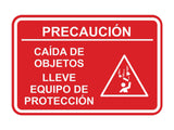 Signs ByLITA Classic Framed Precaución Caída de Objetos Lleve Equipo de protección Door or Wall Sign Easy Installation | Health And Safety | Building And Hospitality