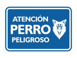 Signs ByLITA Classic Framed Atención Perro Peligroso Graphic Spanish Security Wall or Door Sign