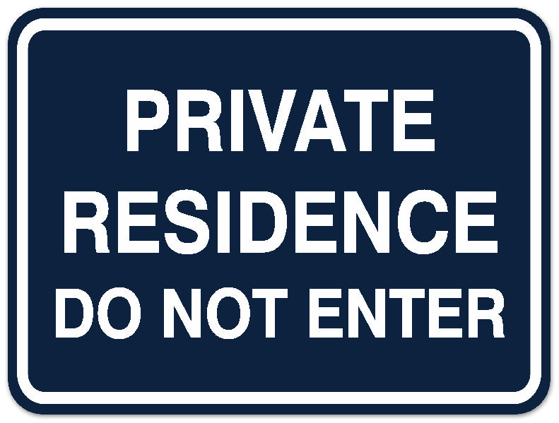 Signs ByLITA Classic Framed PRIVATE RESIDENCE DO NOT ENTER Door or Wall Sign Durable ABS Plastic | Laser Engraved | Easy Installation | Elegant Design