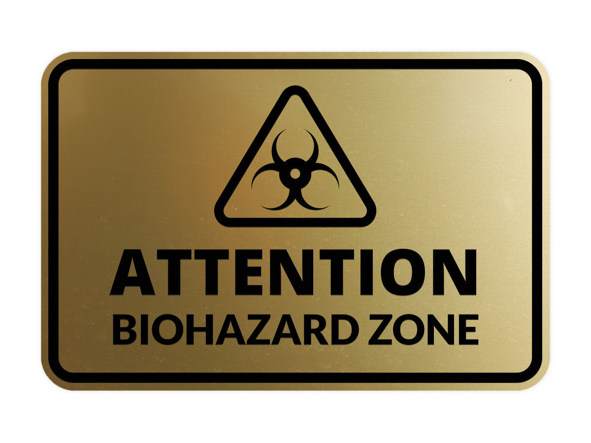 Signs ByLITA Classic Framed Attention: Biohazard Zone Door or Wall Sign Easy Installation | Health And Safety | Building And Warning Signs